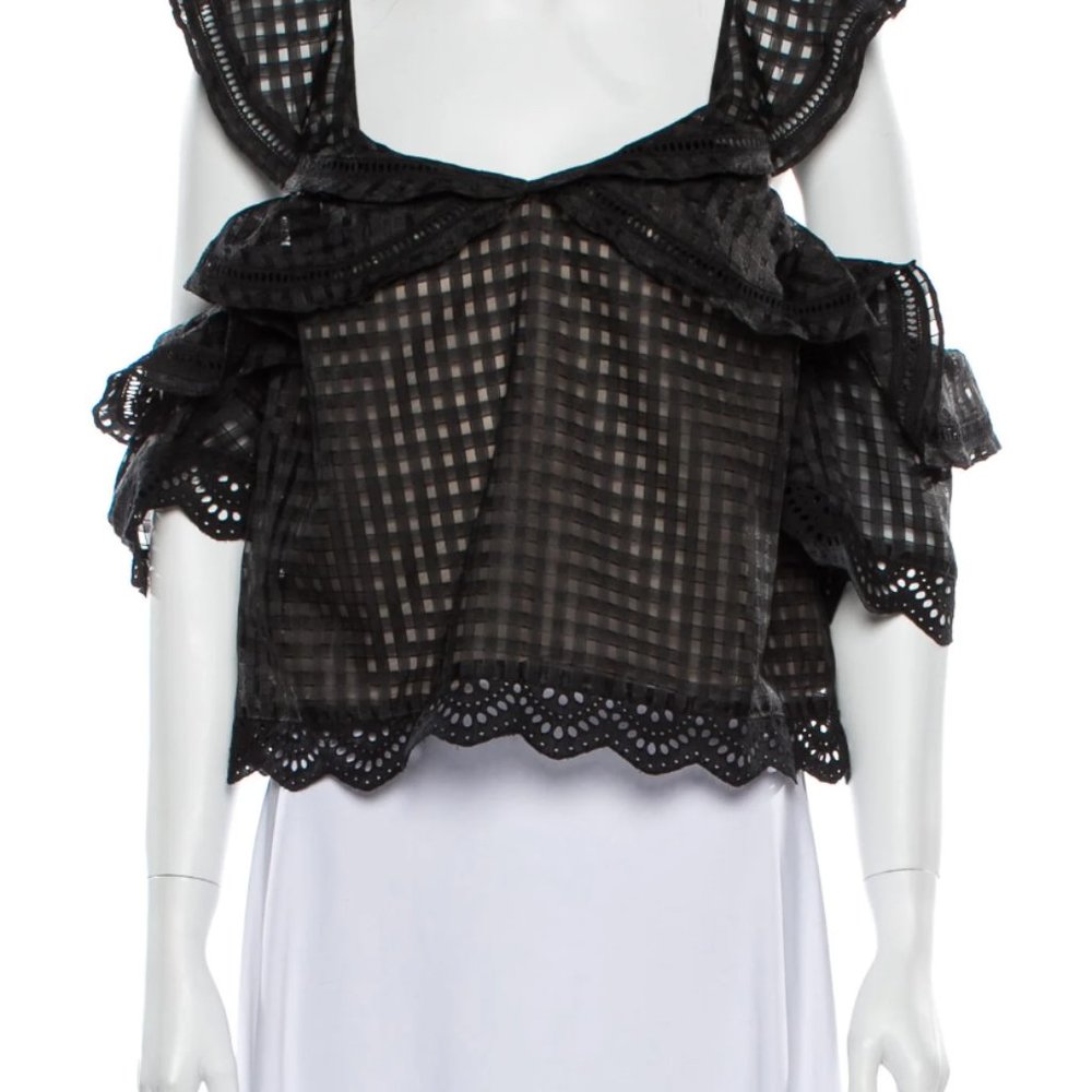 NWT Marissa Webb Kendra Check Blouse Size M